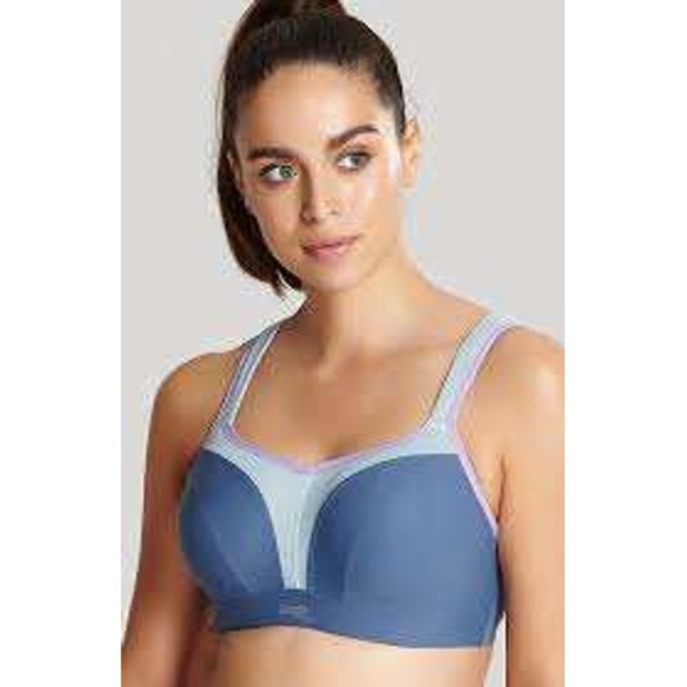 Panache Sport Underwired High Impact Sports Bra Blue Purple 38G 5021